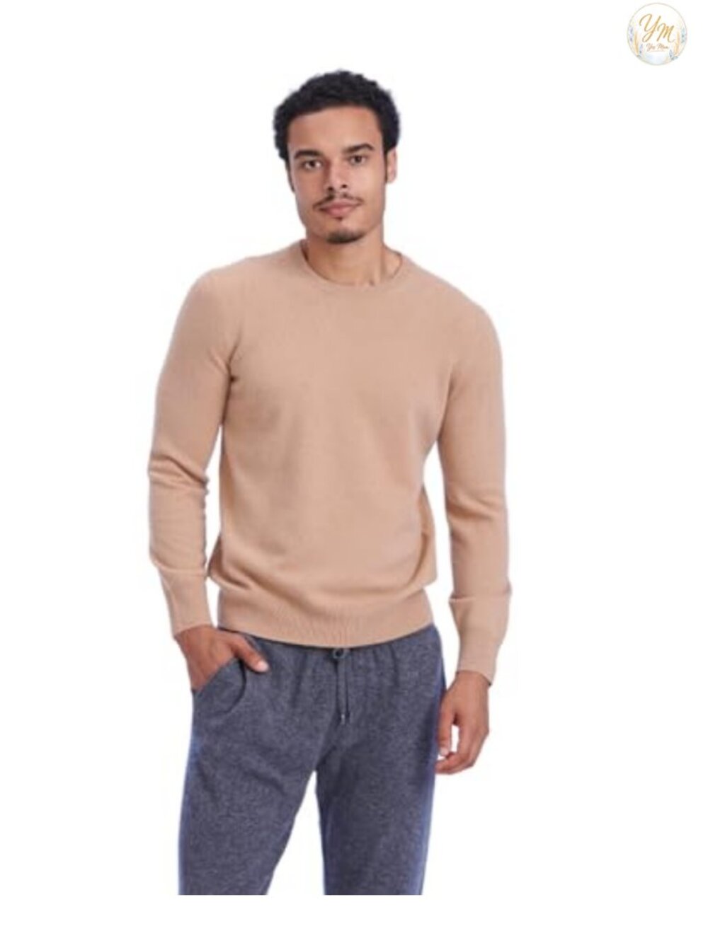 Men's Cashmere Crewneck Sweater Long Sleeve Pullover